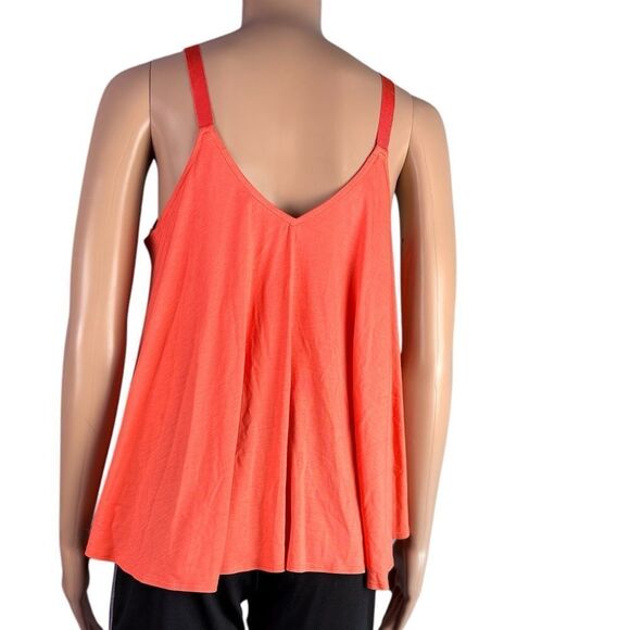 Trina Turk Coral Orange Layered Flowey Tank Top - Picture 2 of 6